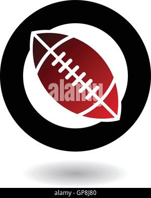 rote american-Football, isoliert auf weiss Stock Vektor