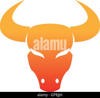 Tierkreiszeichen Stier isoliert auf weiss Stock Vektor