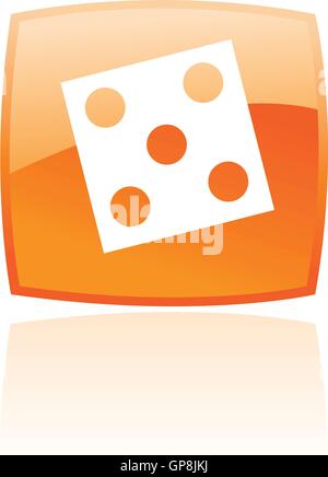 Orangefarbene Würfel isoliert auf weiss Stock Vektor