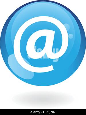 Blaue e-Mail isoliert auf weiss Stock Vektor