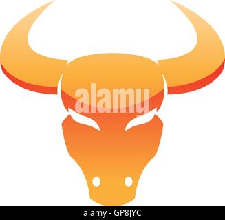Glänzendes orange Bull isoliert auf weiss Stock Vektor