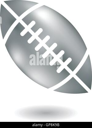 Linie Kunst metallischen amerikanischen Fußballs isoliert auf weiss Stock Vektor