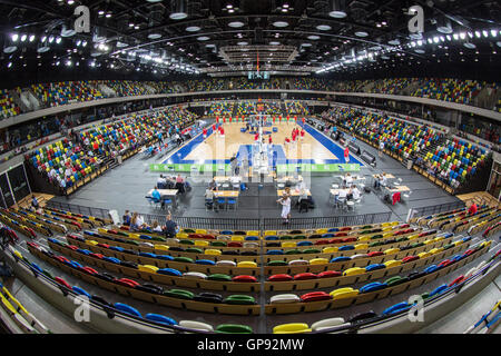 London, UK. 3.. September 2016. Blick auf die Kupfer-Box. Team GB spielen Mazedonien im Olympic Park, London, UK. Copyright Carol Moir/Alamy Live News. Stockfoto