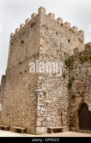 Torri Pepoli, ein Turm in Torri Del Balio, Erice, in der Nähe von Trapani, Sizilien, Italien Stockfoto