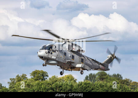 Royal Navy EH Industries (AgustaWestland) EH-101 Merlin mittlere Aufzug Militärhubschrauber Stockfoto