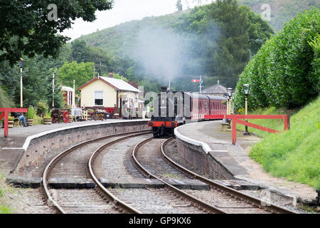 Dampfzug auf der Llagollen-Bahn, Gala-Wochenende. Stockfoto