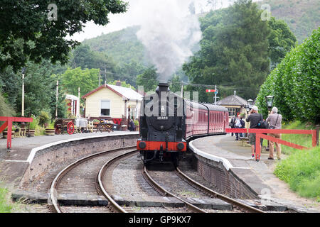 Dampfzug auf der Llagollen-Bahn, Gala-Wochenende. Stockfoto