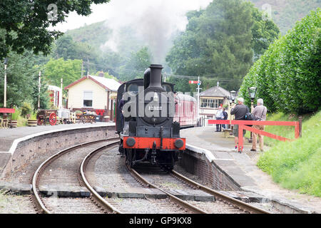 Dampfzug auf der Llagollen-Bahn, Gala-Wochenende. Stockfoto