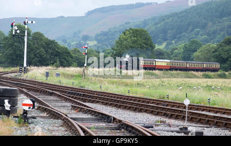 Dampfzug auf der Llagollen-Bahn, Gala-Wochenende. Stockfoto