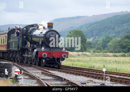 Dampfzug auf der Llagollen-Bahn, Gala-Wochenende. Stockfoto