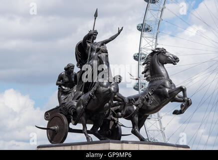 Boadicea und ihre Töchter Skulptur in Westminster, London England Vereinigtes Königreich UK Stockfoto