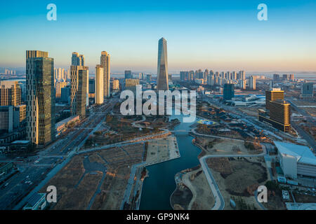 Korea, Songdo Central Park in Songdo International Business District. Stockfoto