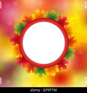 Herbst Hintergrund mit Ahornblättern und banner Stock Vektor