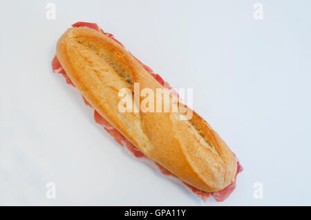 Iberischer Schinkensandwich. Stockfoto