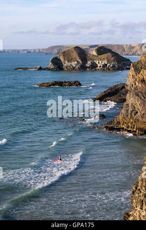 Zacry Inseln vor der Küste von North Cornwall. Stockfoto