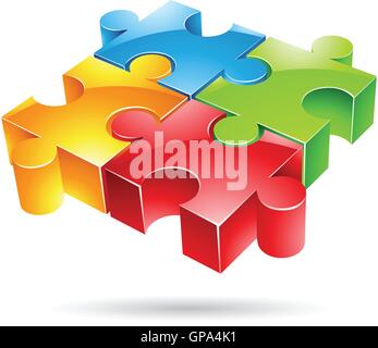 Vektor-Illustration von glänzenden buntes puzzle Stock Vektor