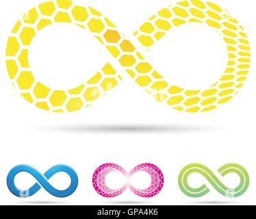 Vektor-Illustration von Infinity Symbole mit Wabenmuster Stock Vektor