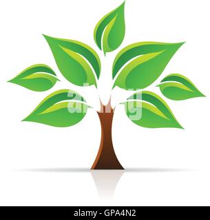 Vektor-Illustration der Baum des Lebens isoliert auf weiss Stock Vektor