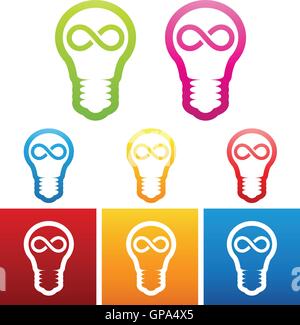 Vektor-Illustration von Lampen mit unendlichen Ideen Stock Vektor