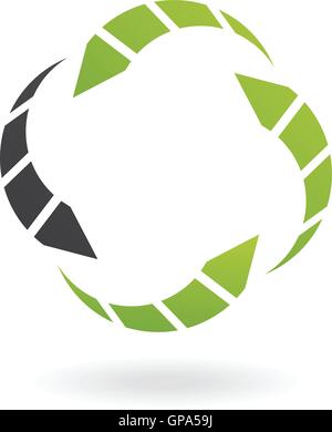 Schwarze und grüne Pfeile Logo und Gestaltungselement Stock Vektor