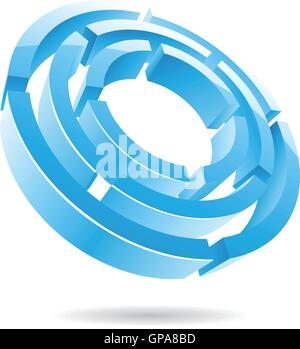 Eisblau abstrakt 3d Symbol in Perspektive Vorlage Stock Vektor