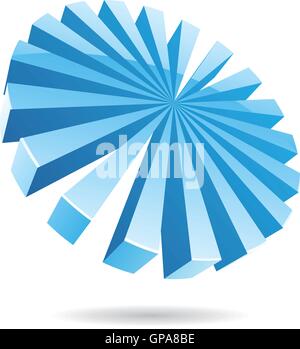 Eisblau abstrakt 3d Symbol in Perspektive Vorlage Stock Vektor