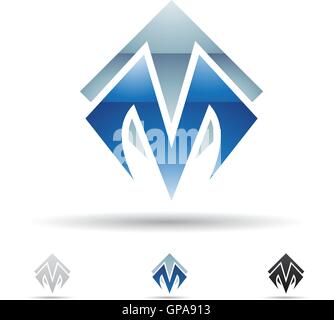 Vektor-Illustration der abstrakte Symbole, basierend auf dem Buchstaben M Stock Vektor