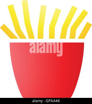 Abbildung von Pommes frites Icons isoliert auf weißem Hintergrund Stock Vektor