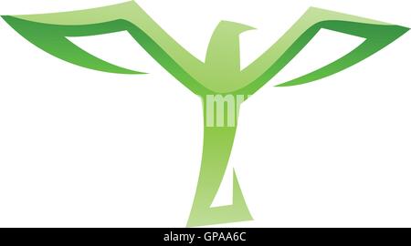Illustration der grüne Vogel Symbol isoliert auf weißem Hintergrund Stock Vektor