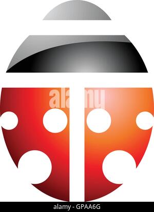 Darstellung von Schwarz und rot-Marienkäfer-Symbol auf einem weißen Hintergrund isoliert Stock Vektor
