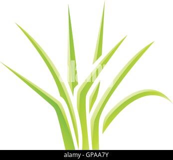 Außenillustration grün glänzend Grass Symbol isoliert auf weißem Hintergrund Stock Vektor