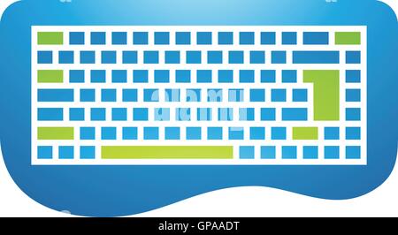 Abbildung der PC-Zubehör-Tastatur-Symbol auf einem weißen Hintergrund isoliert Stock Vektor