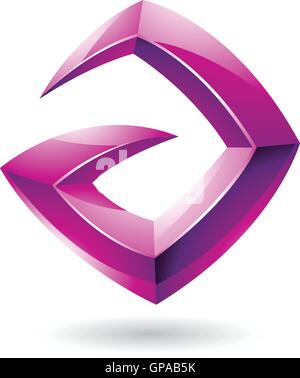 Vektor-Illustration von einem 3d scharfe glänzend Magenta-Logo-Form anhand der Buchstaben A Stock Vektor