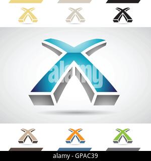 Design-Konzept des bunten Lager Logos Symbole und Formen der Buchstaben X, Vektor-Illustration Stock Vektor