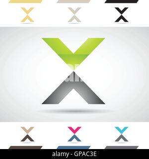 Design-Konzept des bunten Lager Logos Symbole und Formen der Buchstaben X, Vektor-Illustration Stock Vektor