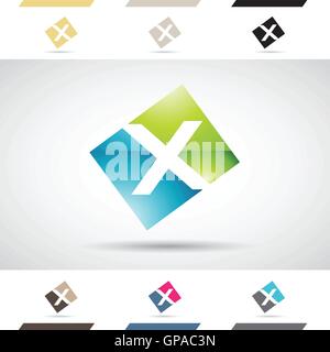 Design-Konzept des bunten Lager Logos Symbole und Formen der Buchstaben X, Vektor-Illustration Stock Vektor