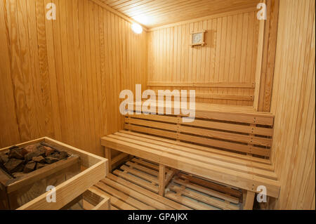 Interior Details einer Sauna in Luxus-Wellness-Beauty-center Stockfoto