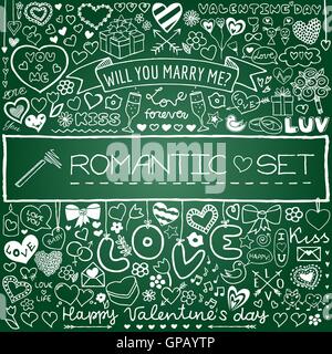 Doodle romantischen Satz Stock Vektor