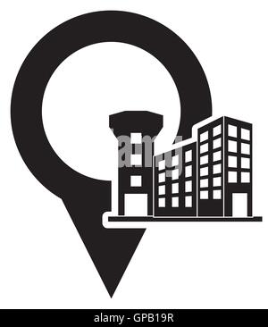 GPS map Zeiger und Airport-Symbol Stock Vektor