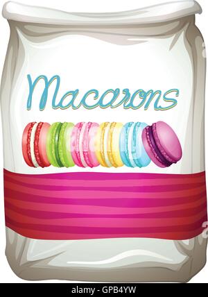 Bunte Macarons in Tasche Abbildung Stock Vektor