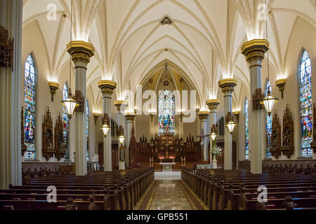 Fort Wayne, Indiana - die Kathedrale der Unbefleckten Empfängnis. Stockfoto