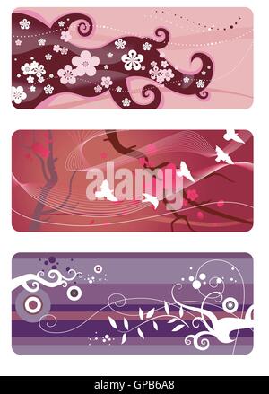 Hintergrund Set Frühling Stock Vektor