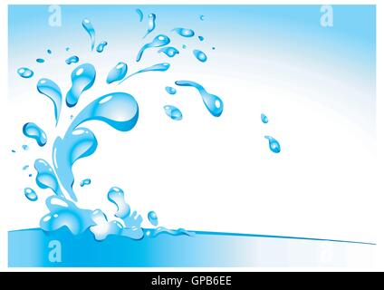 Wasserwellen und Spritzer Stock Vektor