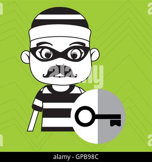 Hacker-Sicherheitsschlüssel Stock Vektor