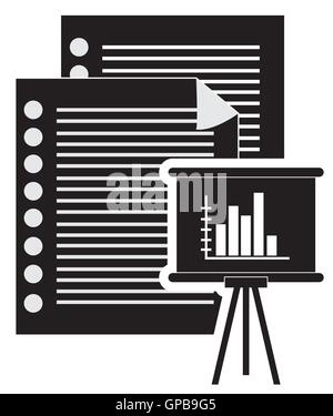 Dokumente und Graph-Diagramm-Symbol Stock Vektor