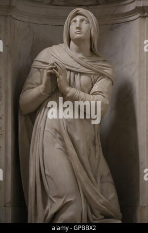 Statue des Michelangelo das Grab für Julius II. in der Basilika von St. Peter in Ketten in Rom Stockfoto