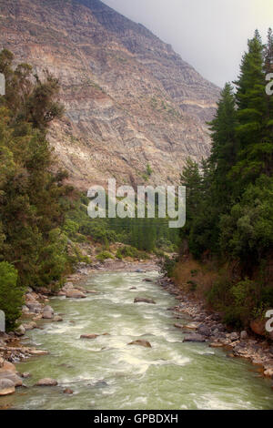 Cascada de Las Animas in Cajon del Maipo, Chile Stockfoto