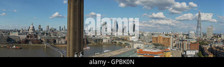 Panoramablick auf die Skyline von London von Tate Modern Stockfoto