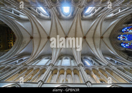 Celing Southwalk Kathedrale, London gerippten Gewölbe Stockfoto