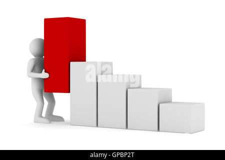 finanzielle Diagramm auf weißem Hintergrund. Isolierte 3D-Bild Stockfoto